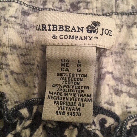 Caribbean Joe LG navy, white long sleeve top - Picture 3 of 8
